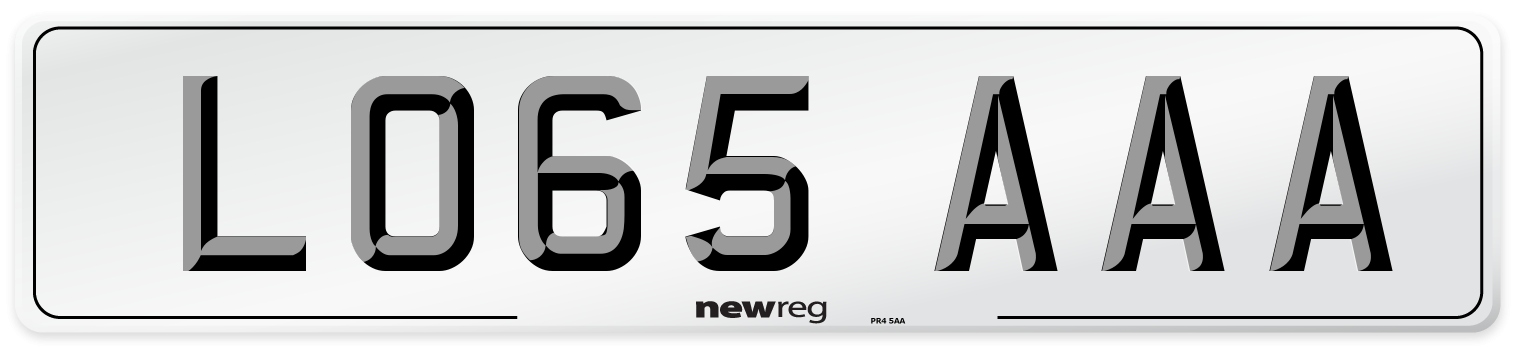 LO65 AAA Number Plate from New Reg